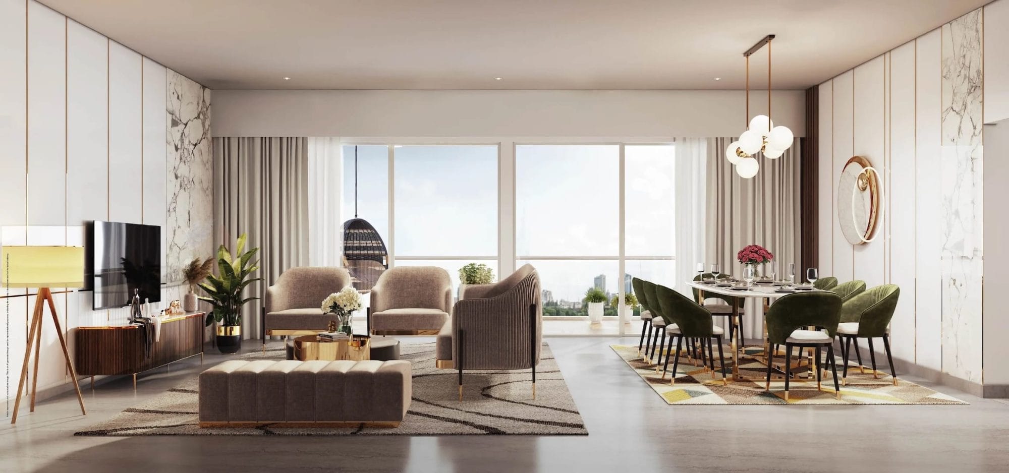 Godrej Skyline in Koregaon Park Annexe, Pune offering 3 BHK, 3.5 BHK, 4 BHK, 4.5 BHK configurations, status: Available - View 2: luxurious residential entrance, grand lobby and premium common area layout