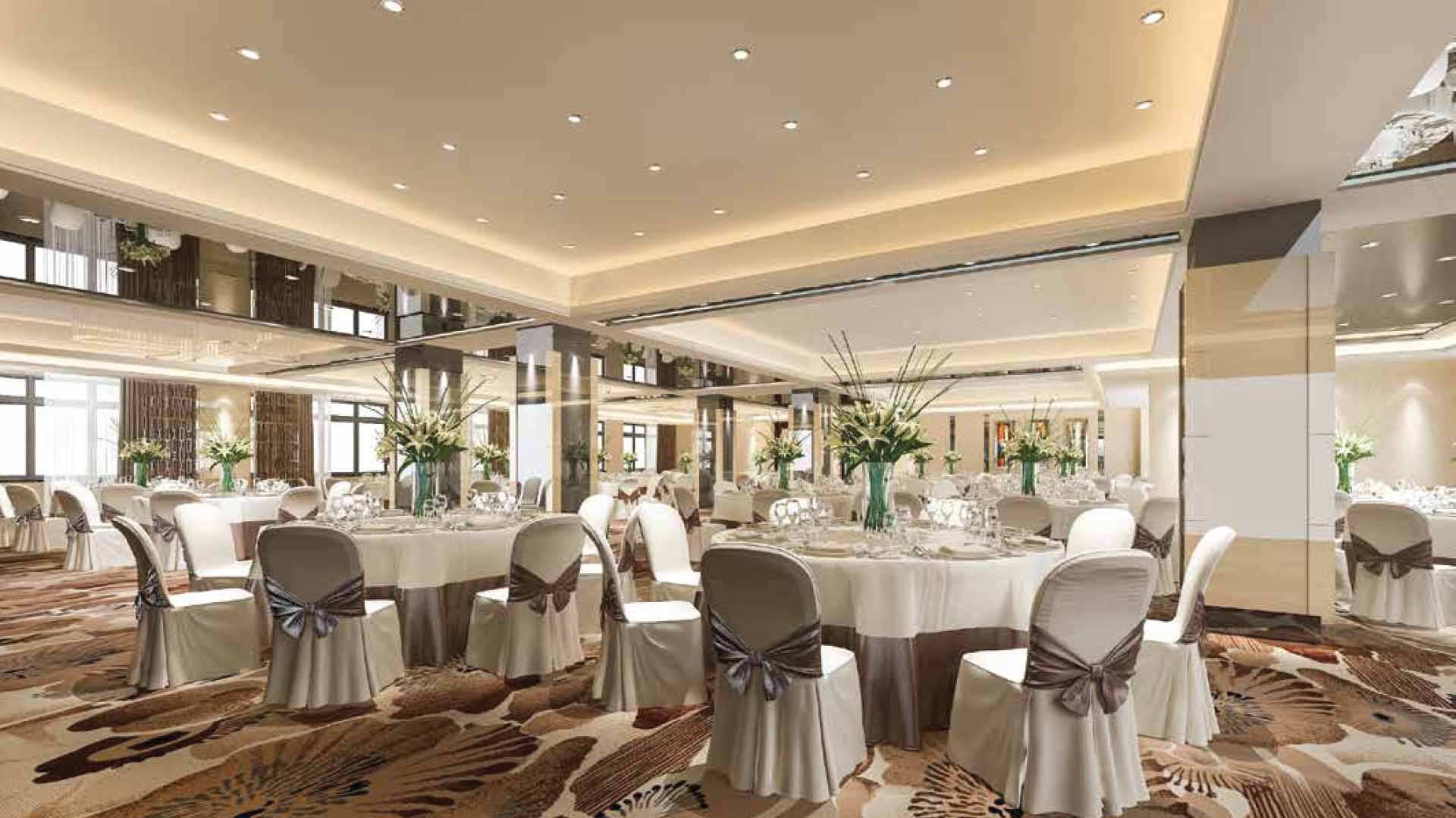 Marvel Ribera in Boat Club Road, Pune offering 3.5 BHK, 4.5 BHK configurations, status: Available - View 2: luxurious residential entrance, grand lobby and premium common area layout