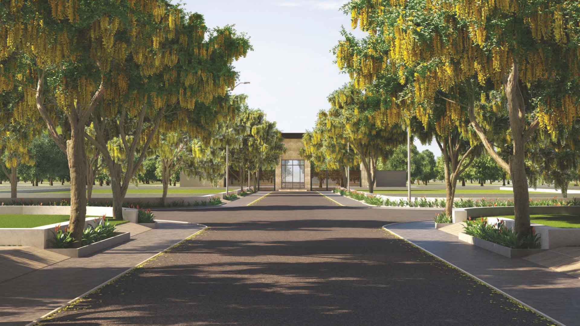 Amar Prakriti in Khadakwasla, Pune offering Bungalow Plot configurations, status: Available - View 2: luxurious residential entrance, grand lobby and premium common area layout