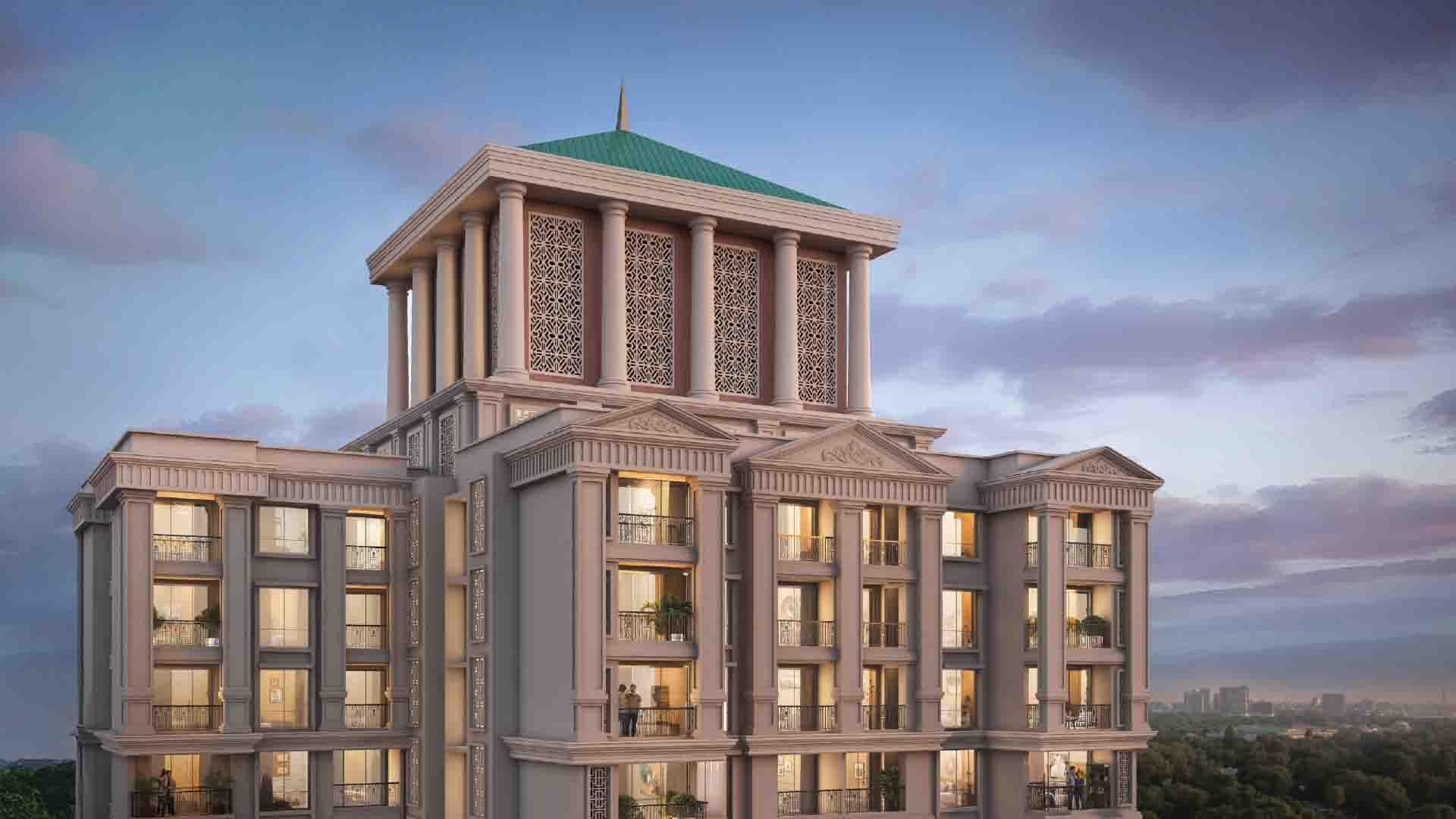 Everlyn by Hiranandani in Hinjewadi, Pune offering 2 BHK, 3 BHK configurations, status: Available - View 2: luxurious residential entrance, grand lobby and premium common area layout
