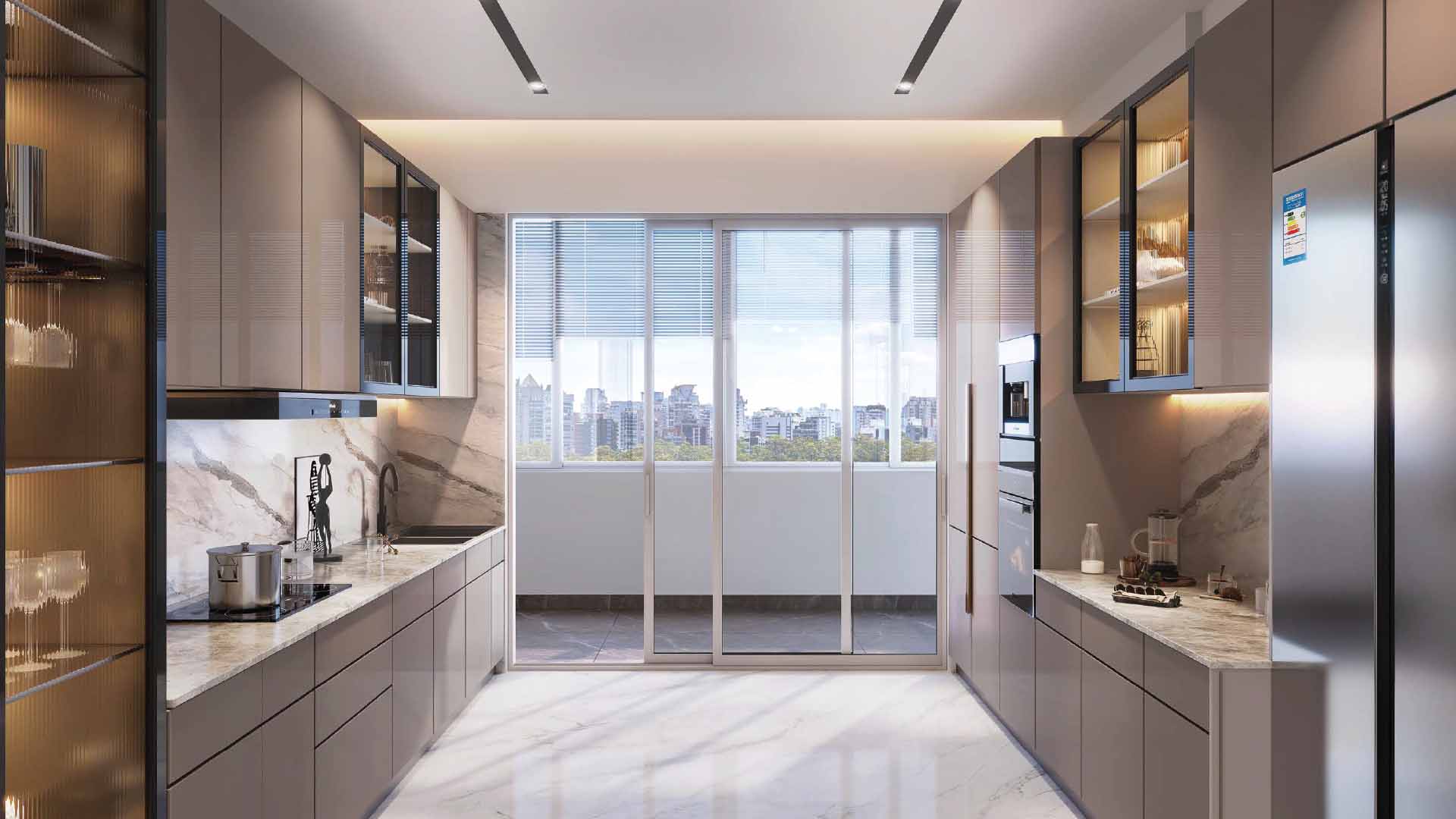 Kumar Prism Towers in Magarpatta, Pune offering 3 BHK, 4 BHK configurations, status: Available - View 6: showcase of premium building architecture, glass facade and modern exterior design