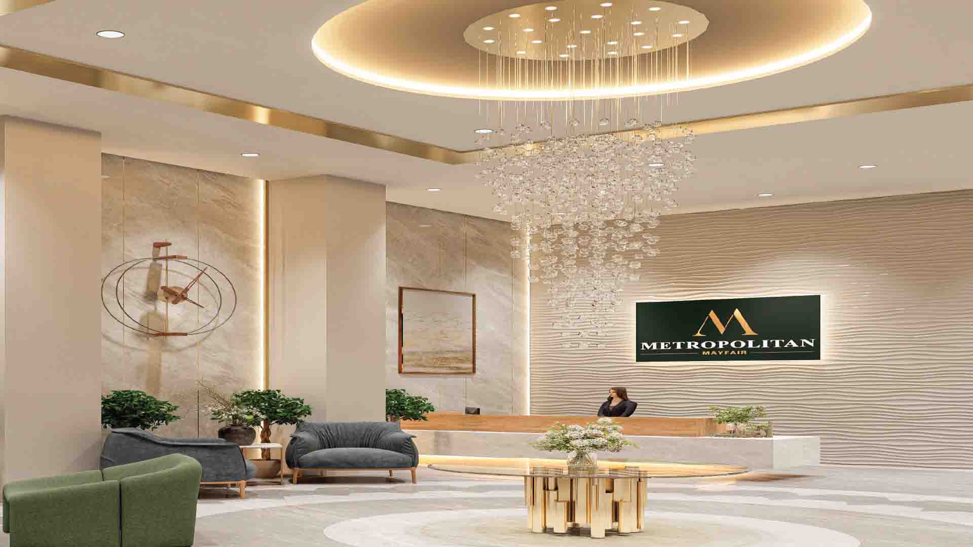 Mayfair Metropolitan in Bund Garden, Pune offering 3 BHK, 3.5 BHK, 5 BHK configurations, status: Available - View 2: luxurious residential entrance, grand lobby and premium common area layout