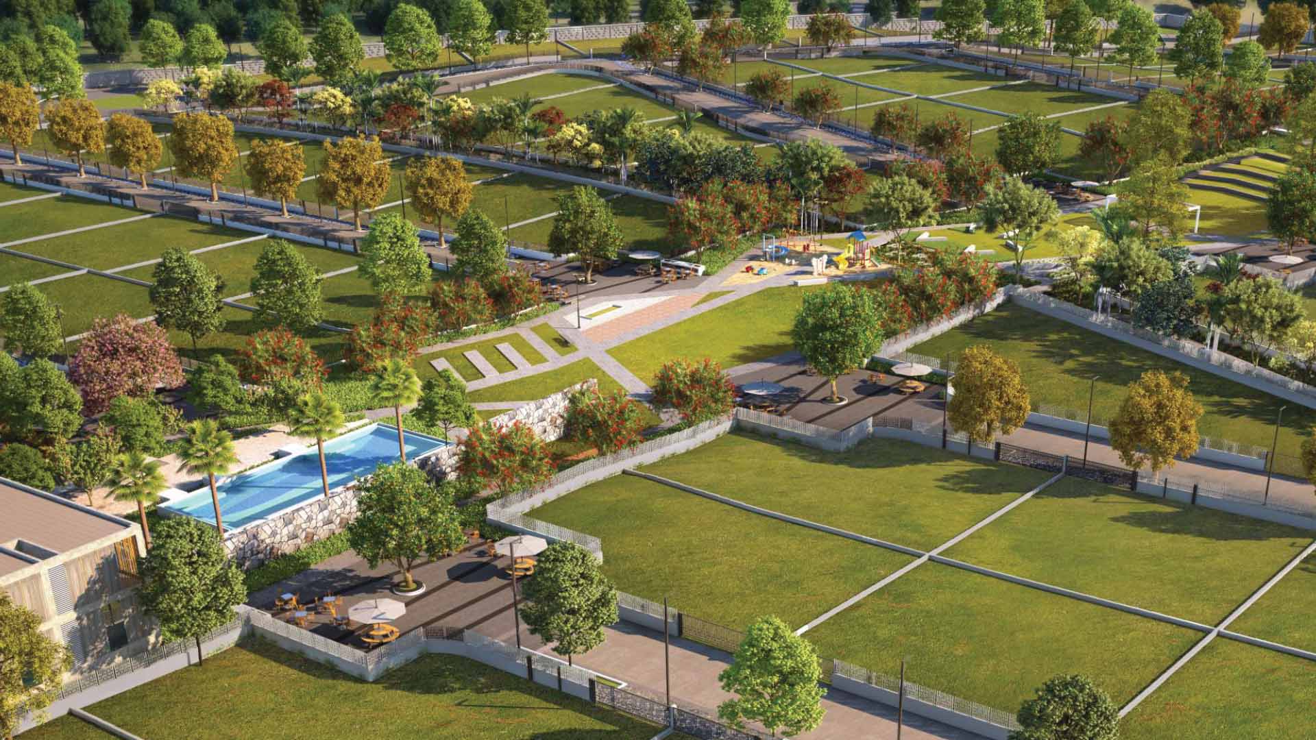 46 Banyan Tree in Chandked, Pune offering Bungalow Plot configurations, status: Available - View 2: luxurious residential entrance, grand lobby and premium common area layout