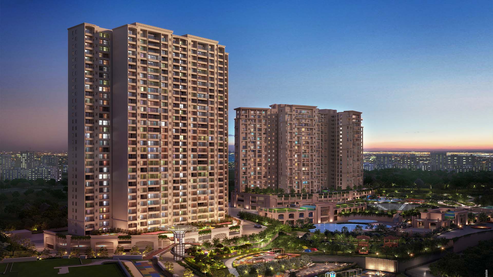 Raheja Stellar in NIBM, Pune offering 4.5 BHK configurations, status: Available - View 7: luxurious residential entrance, grand lobby and premium common area layout
