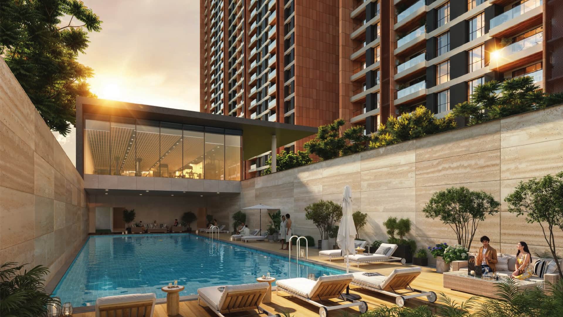 57 Avenue in Mundhwa, Pune - View 3: elite lifestyle amenities, swimming pool and landscaping