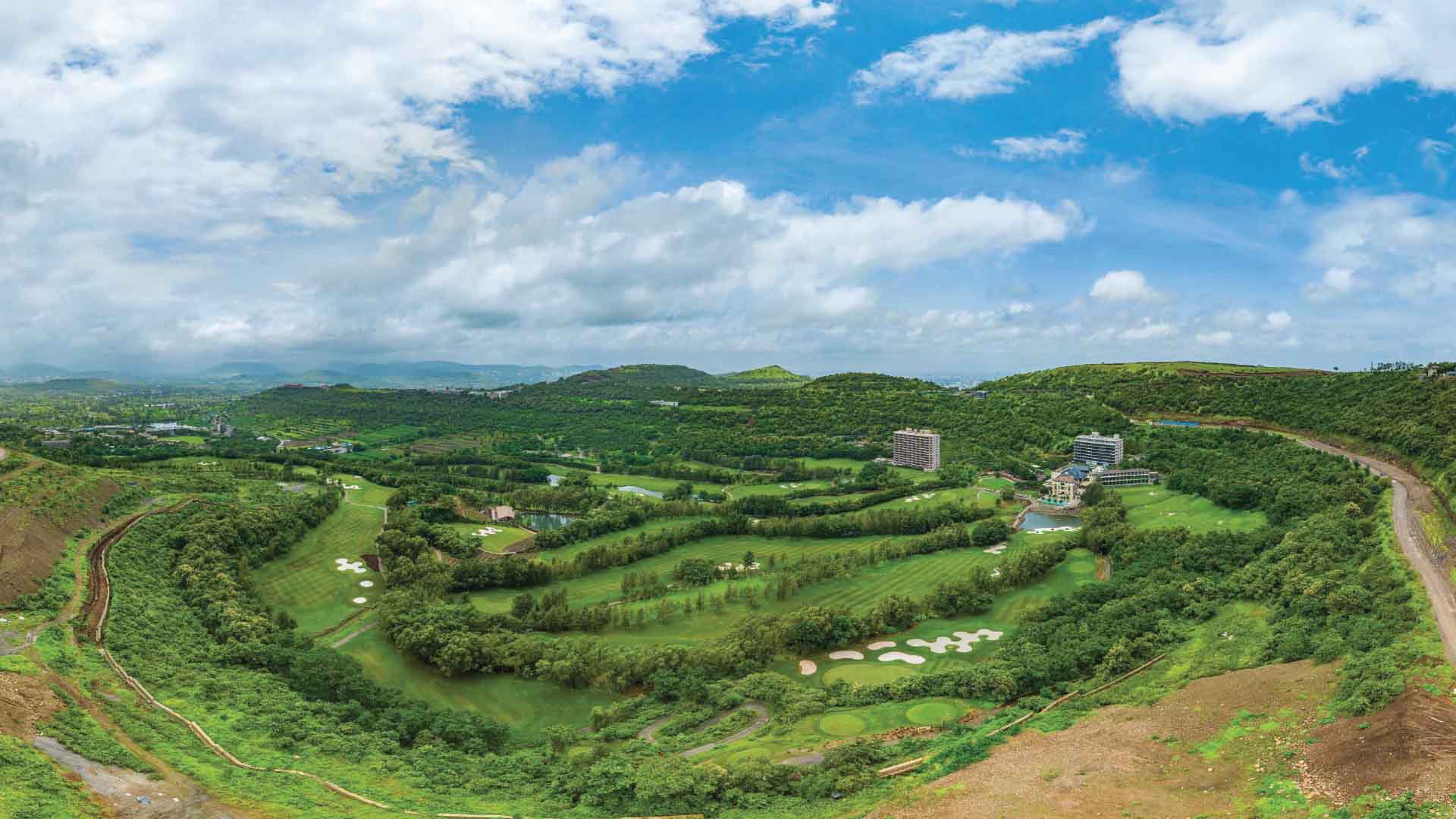 Golfland at Vanaha in Bavdhan, Pune offering 4.5 BHK Duplex, 4.5 BHK configurations, status: Available - View 2: luxurious residential entrance, grand lobby and premium common area layout