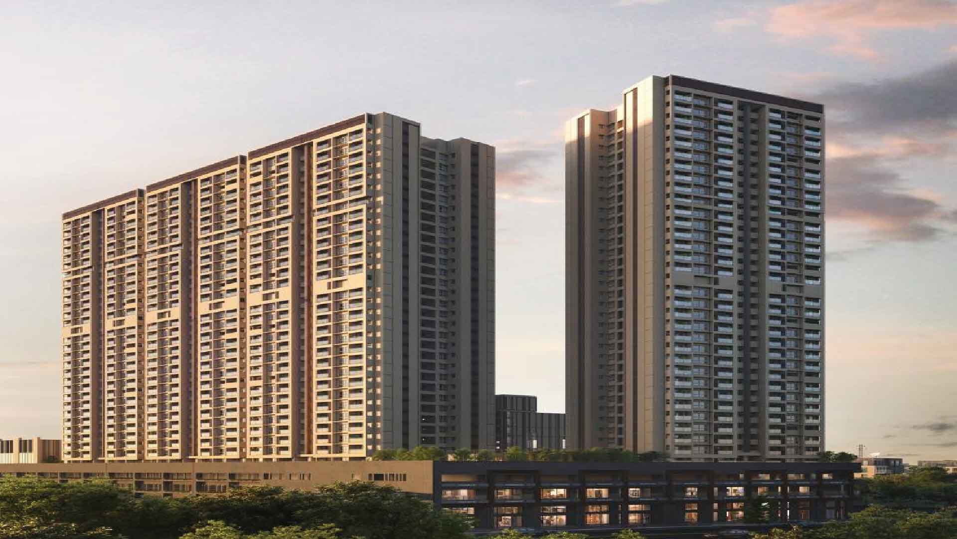 Godrej Elaris Retail in Magarpatta, Pune offering Retail Space configurations, status: Pre Launch - View 2: luxurious residential entrance, grand lobby and premium common area layout