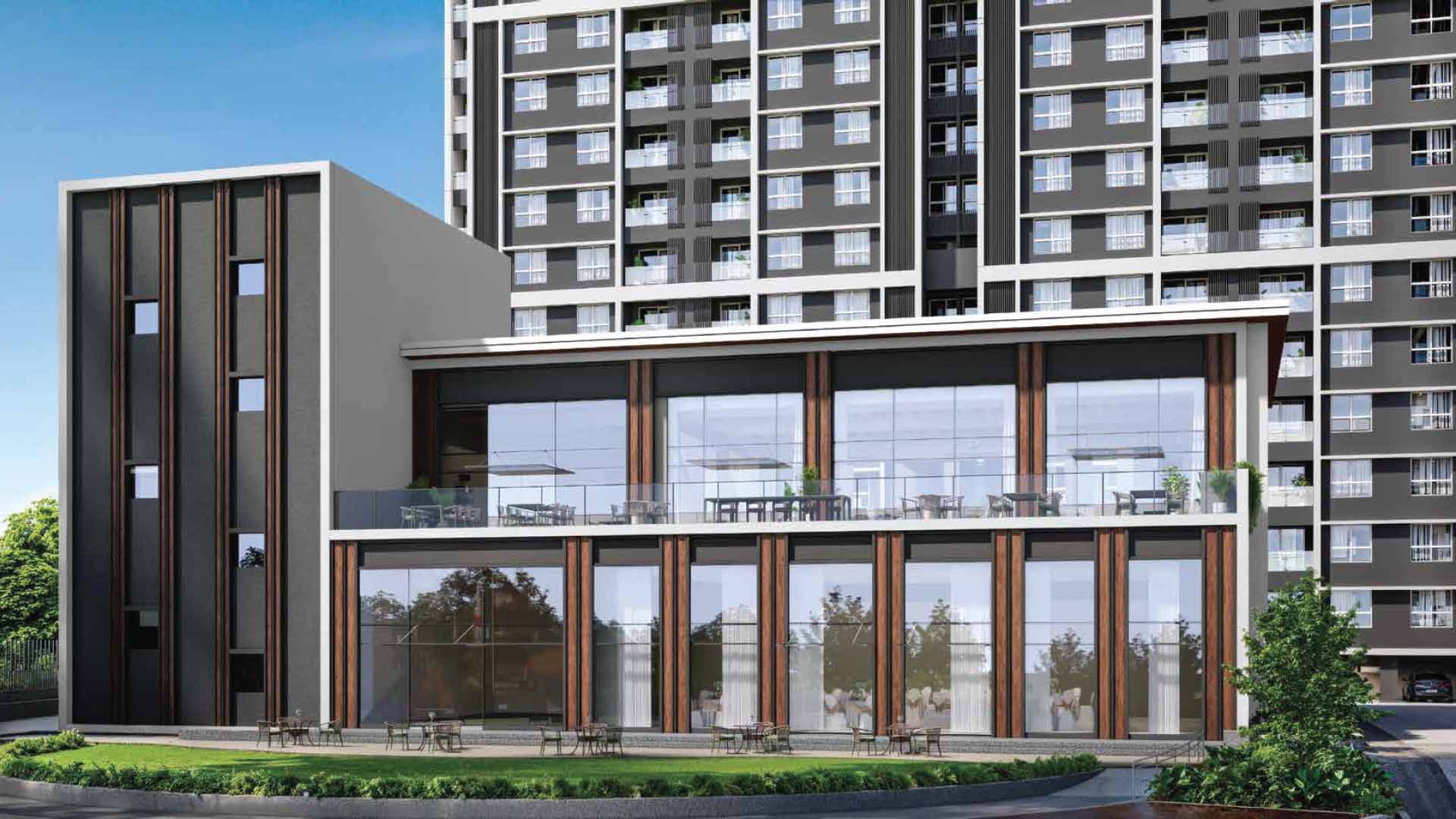 Godrej Ivara in Kharadi Annexe, Pune offering 2 BHK, 3 BHK, 4 BHK configurations, status: Available - View 2: luxurious residential entrance, grand lobby and premium common area layout