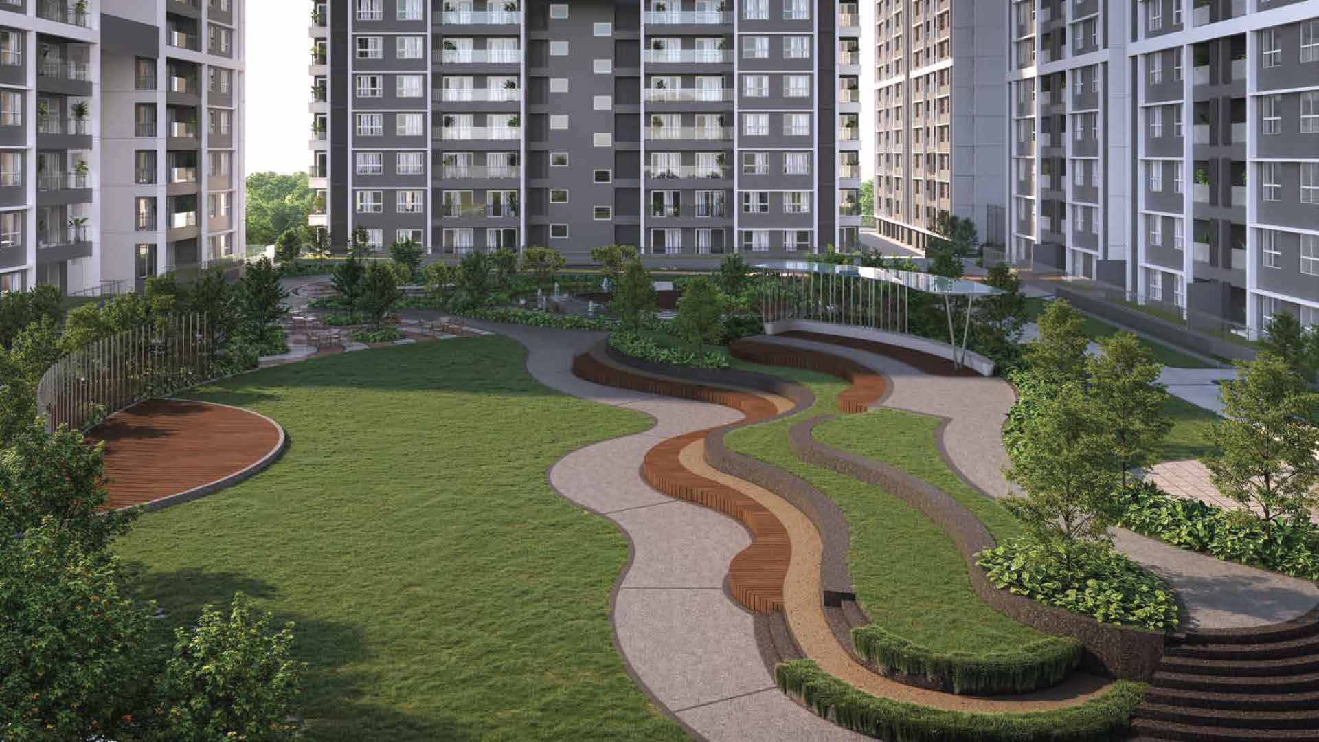 Godrej Ivara in Kharadi Annexe, Pune offering 2 BHK, 3 BHK, 4 BHK configurations, status: Available - View 12: luxurious residential entrance, grand lobby and premium common area layout