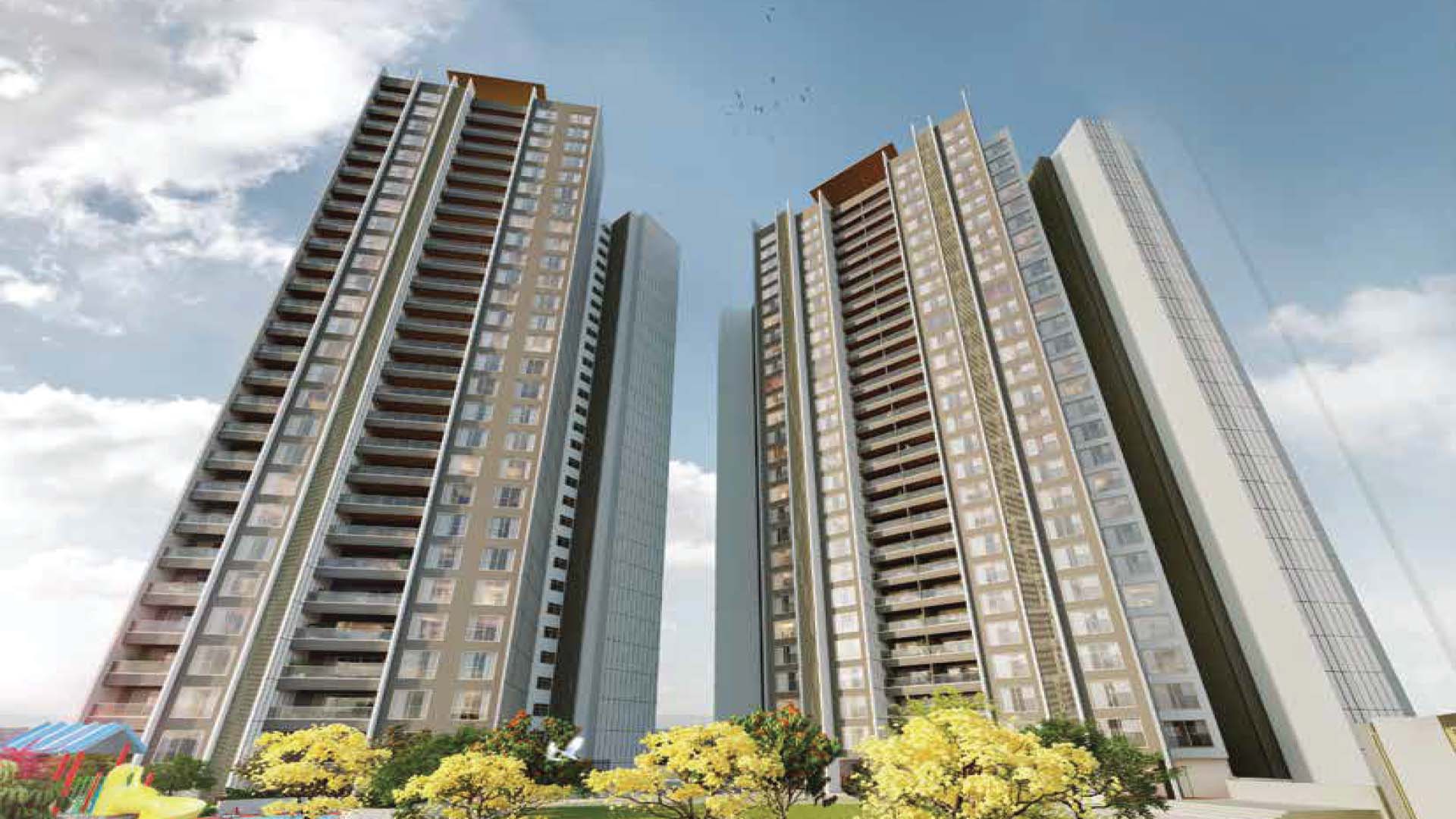 M Soul Strings in Baner Pashan Link Road, Pune offering 3 BHK, 4 BHK configurations, status: Available - View 5: panoramic surrounding views, green zoning and localized area connectivity features