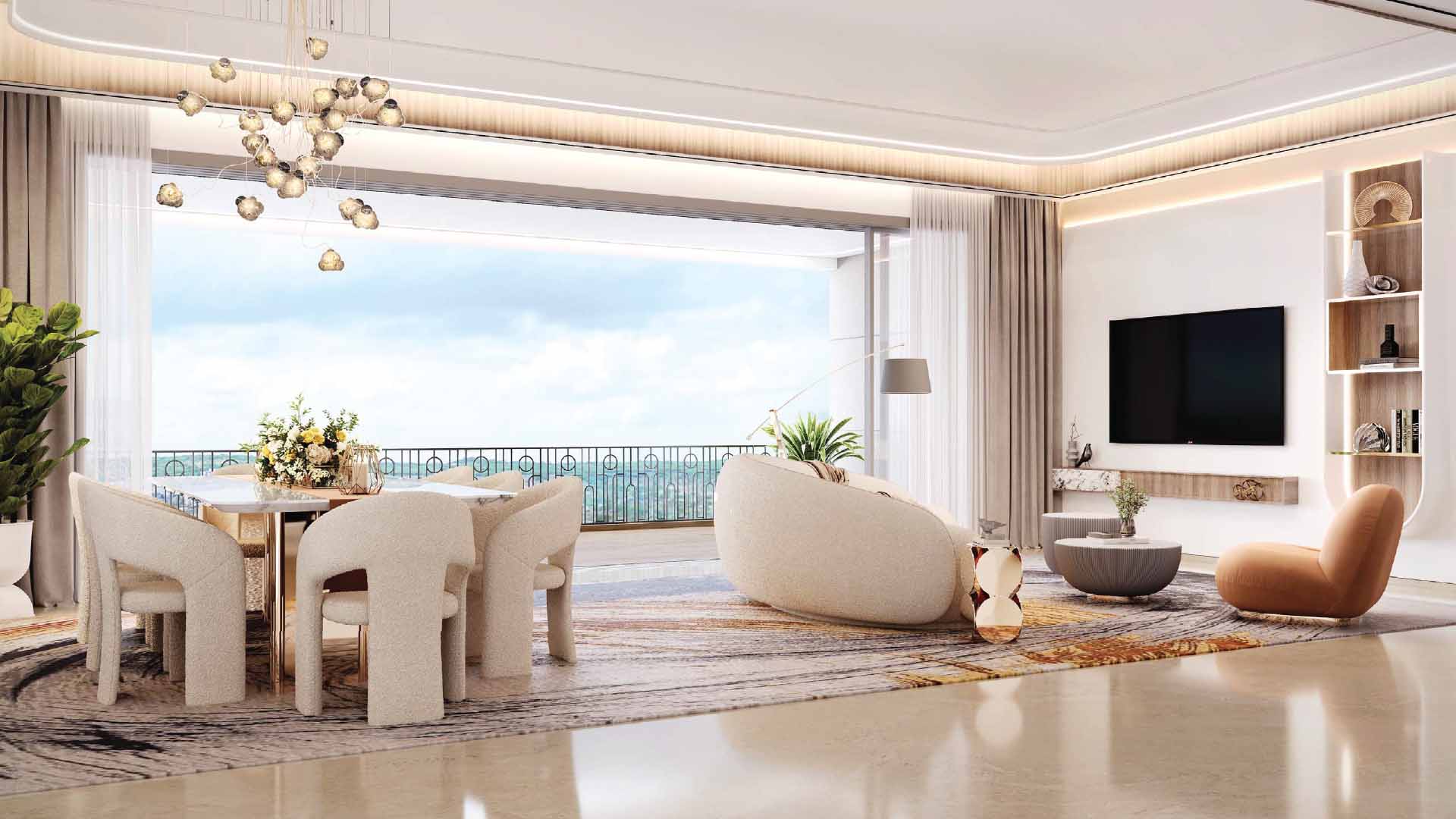 Lodha Palais in Kothrud, Pune offering 3 BHK, 4.5 BHK, 4.5 BHK Garden, 4.5 BHK Penthouse configurations, status: Available - View 2: luxurious residential entrance, grand lobby and premium common area layout
