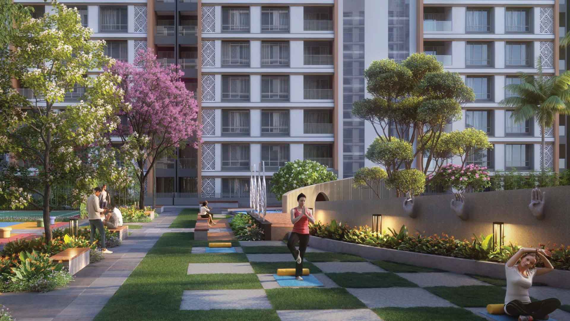 Shubh Nirvana in Viman Nagar, Pune offering 3 BHK, 4 BHK, 4.5 BHK configurations, status: Available - View 2: luxurious residential entrance, grand lobby and premium common area layout