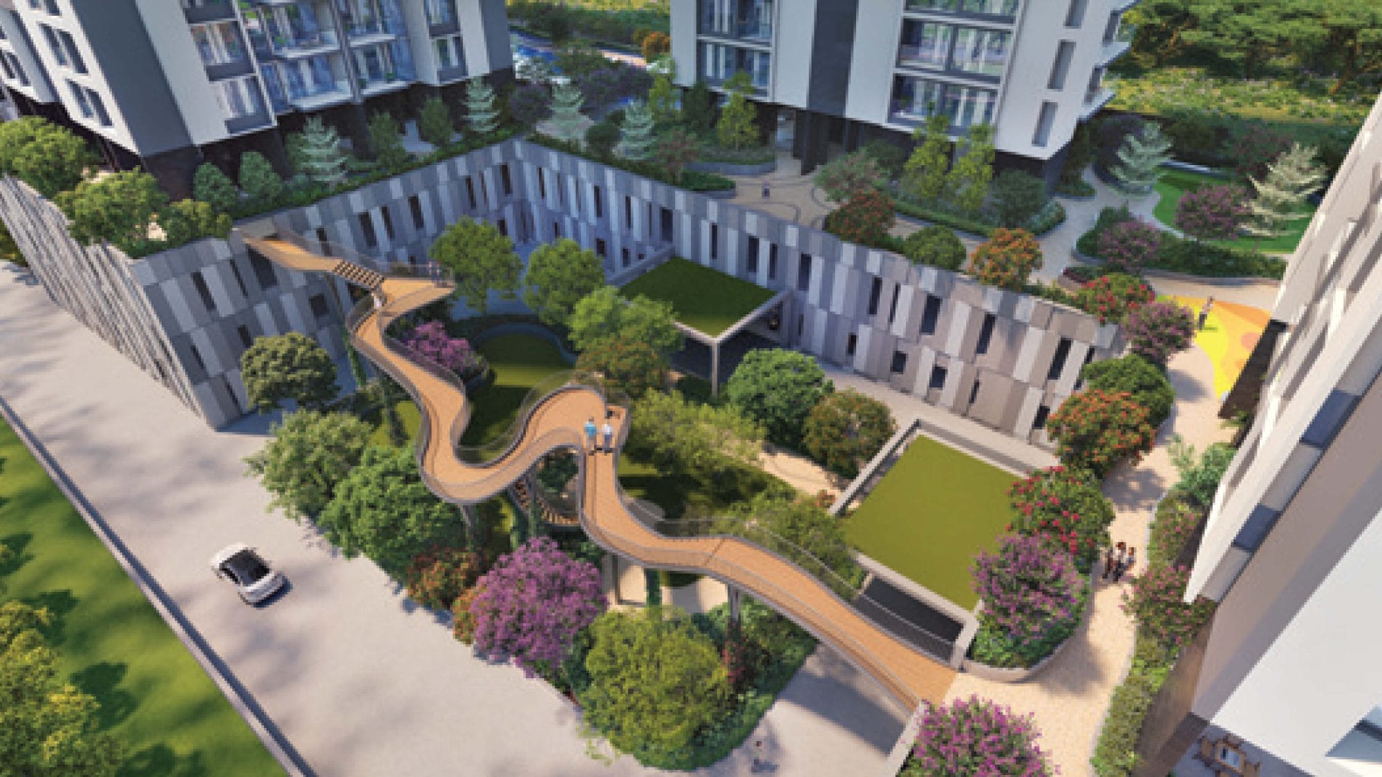 ANP Privado in Baner, Pune offering 3 BHK, 4 BHK configurations, status: Available - View 2: luxurious residential entrance, grand lobby and premium common area layout