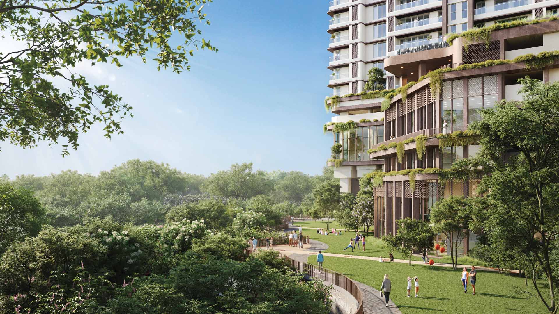 Birla Punya in Sangamvadi, Pune offering 2 BHK, 3 BHK, 4.5 BHK configurations, status: Available - View 2: luxurious residential entrance, grand lobby and premium common area layout