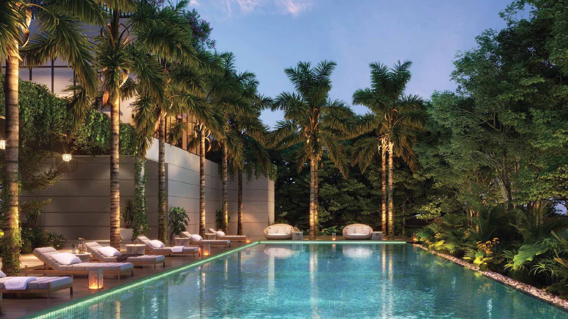 Lodha Estilo in Kharadi Annexe, Pune offering 4.5 BHK, 4.5 BHK Garden, 4.5 BHK Penthouse configurations, status: Available - View 2: luxurious residential entrance, grand lobby and premium common area layout